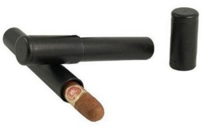 Telescoping Airtight Single Cigar Tubes Black - 2 PACK Telescopic Plastic Cigar Tube