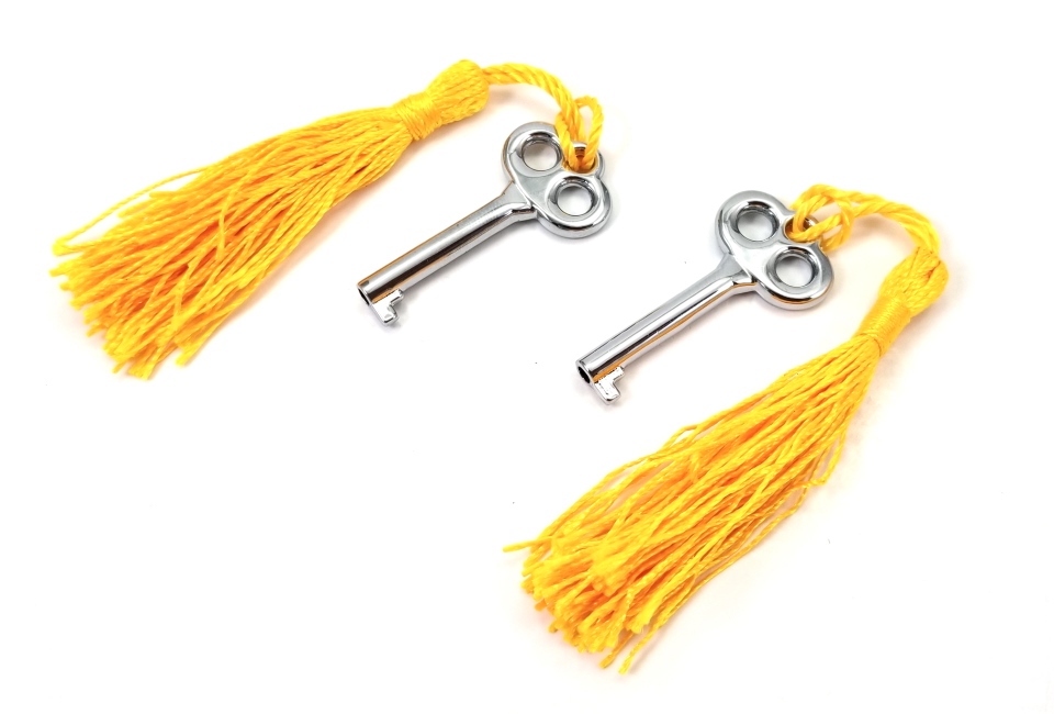 Humidor Replacement Key ~ Gold Key with Yellow Tassel 
