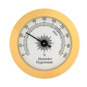 Medium Round Analog Hygrometer Humidity Gauge Humidor Silver 