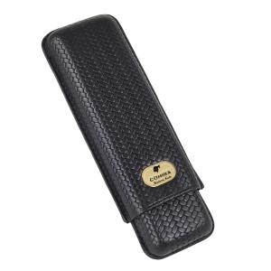 Cohiba Leather Adjustable 2 Cigar Case - Black